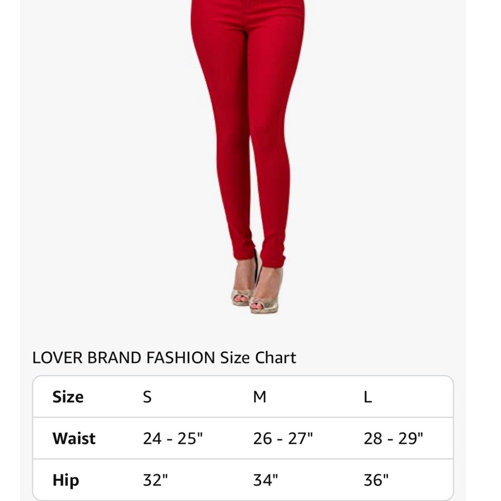 Lover Brand Fashion Red High Waist Skinny Jeans Women's Size M - Picture 5 of 5